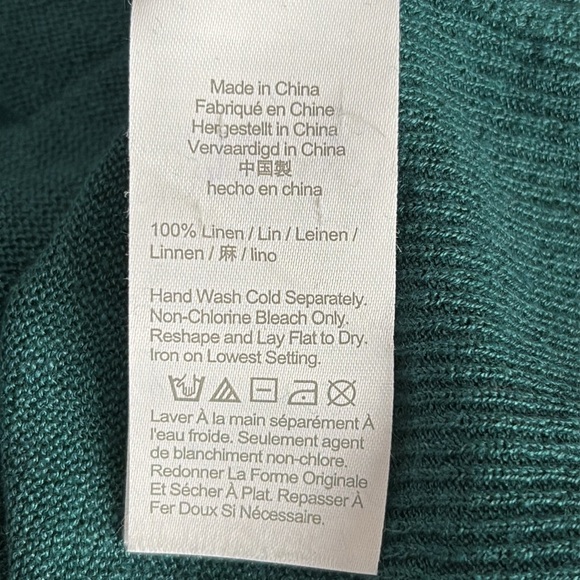 J. Crew 100% Linen Knit Relaxed Fit Sweater in Sage Green - Size Large - Picture 5 of 6